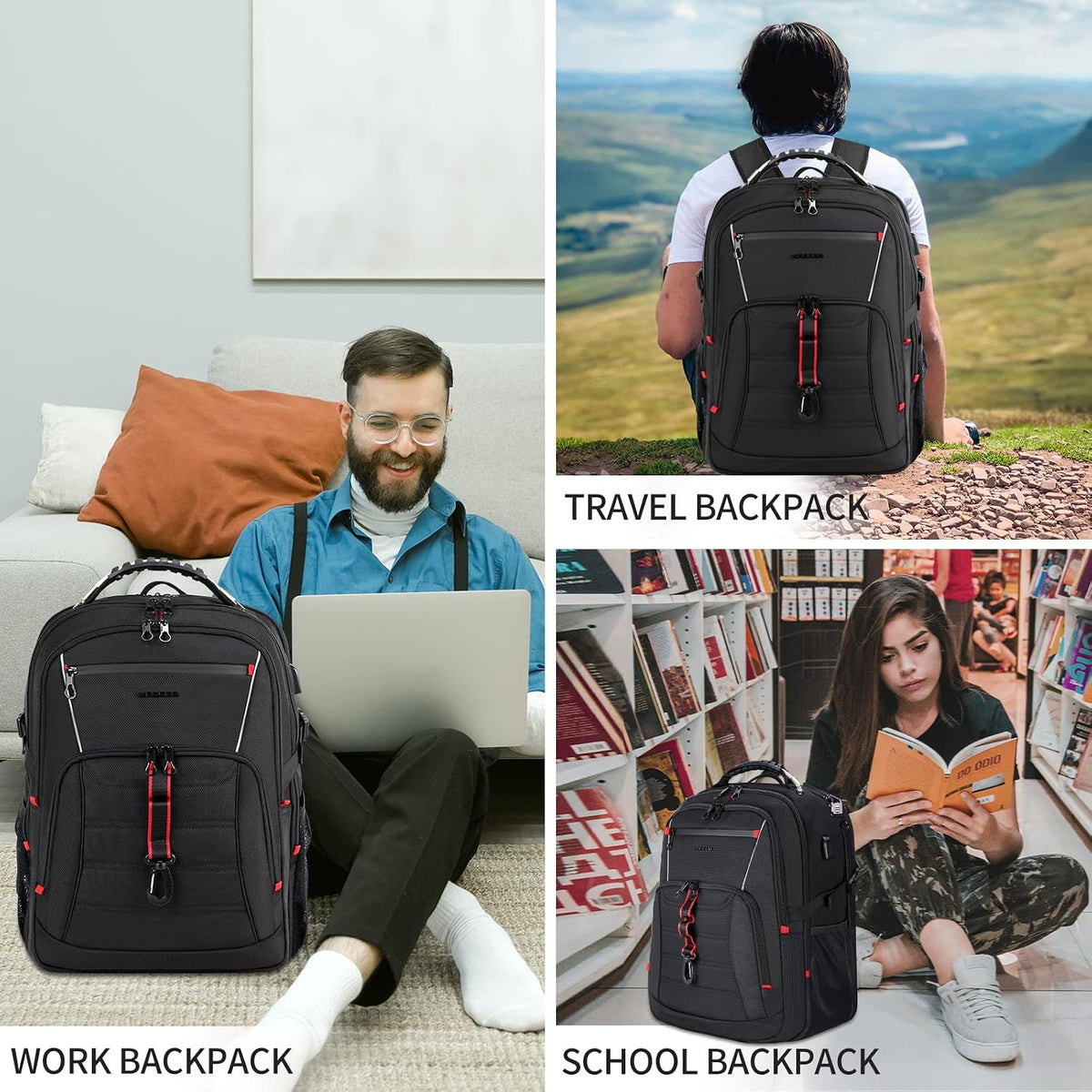 KROSER backpack RFID blocking pocket feature