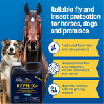 Farnam Repel-X water based emulsifiable fly spray back label instructions