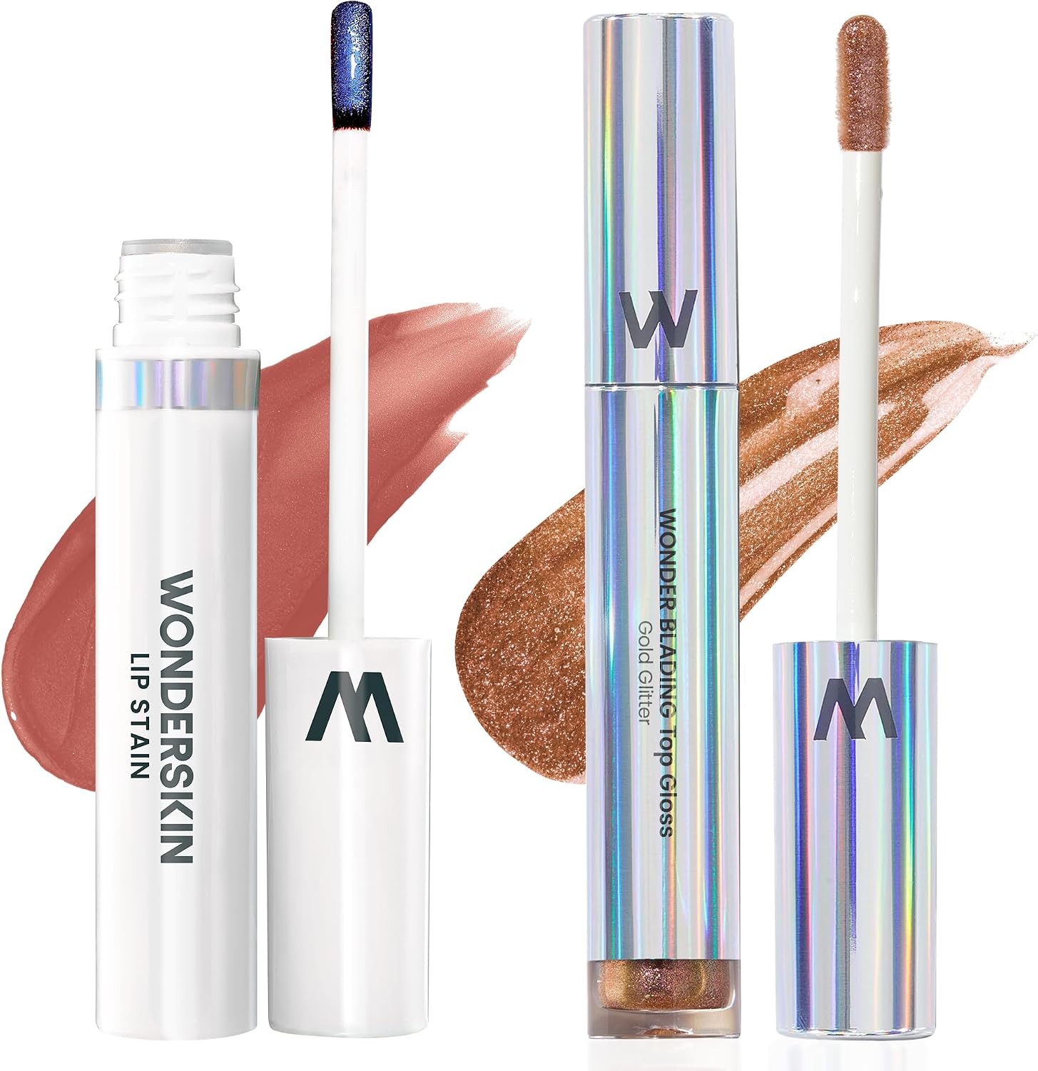 Wonderskin Wonder Blading Lip Stain Masque Lovely with Gold Top Gloss