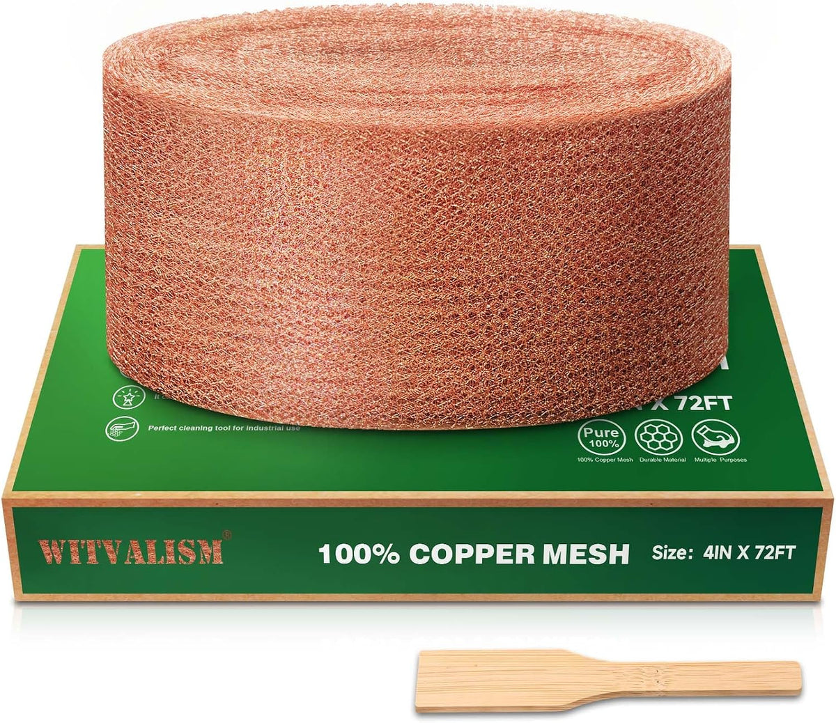 Detailed view of knitted copper wire mesh structure thickness