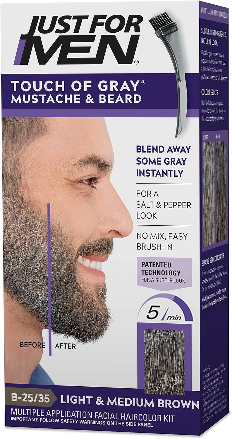 Just For Men Touch Of Gray mustache and beard color front packaging