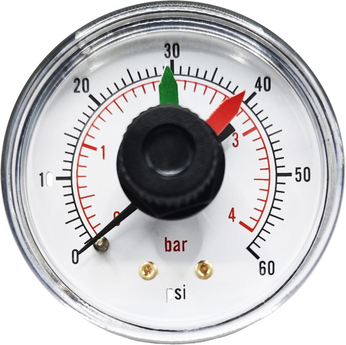 Yiaosua ECX2712B1 pressure gauge front view with dial display