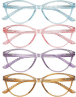4 Pack Blue Light Blocking Reading Glasses,Readers for Women and Men | Spring Hinges,Lightweight,No Head Pinching,Cheaters,For Adults,Read Newspaper,Book,Watch TV,Computer,Cellphone,Mobile phone - Image 10