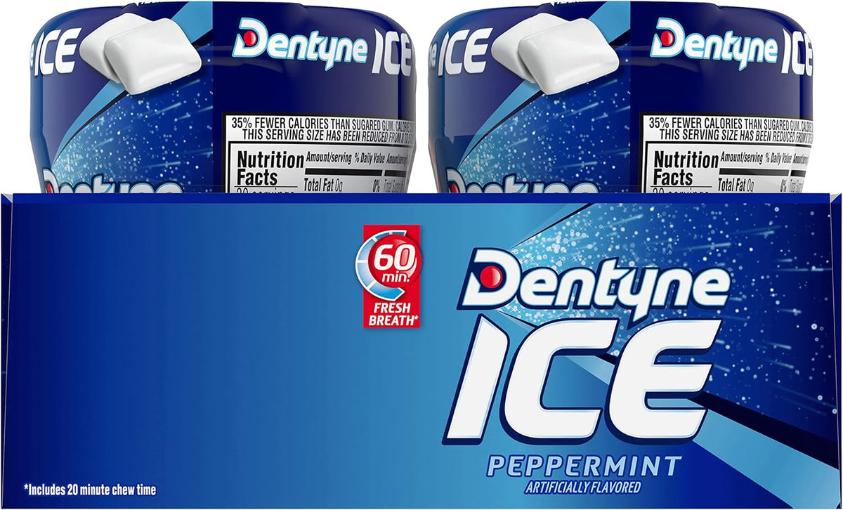 Dentyne Ice Peppermint Sugar Free Gum, 4 Bottles of 60 Pieces (240 Total Pieces) - Image 10