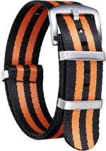 BINLUN Nylon Watch Band 18mm,20mm,22mm,24mm Rugged Military Replacement Watch Straps Silver&Black Stainless Buckle Heavy-Duty Wristband For Traditional Men Women Watches - Image 13