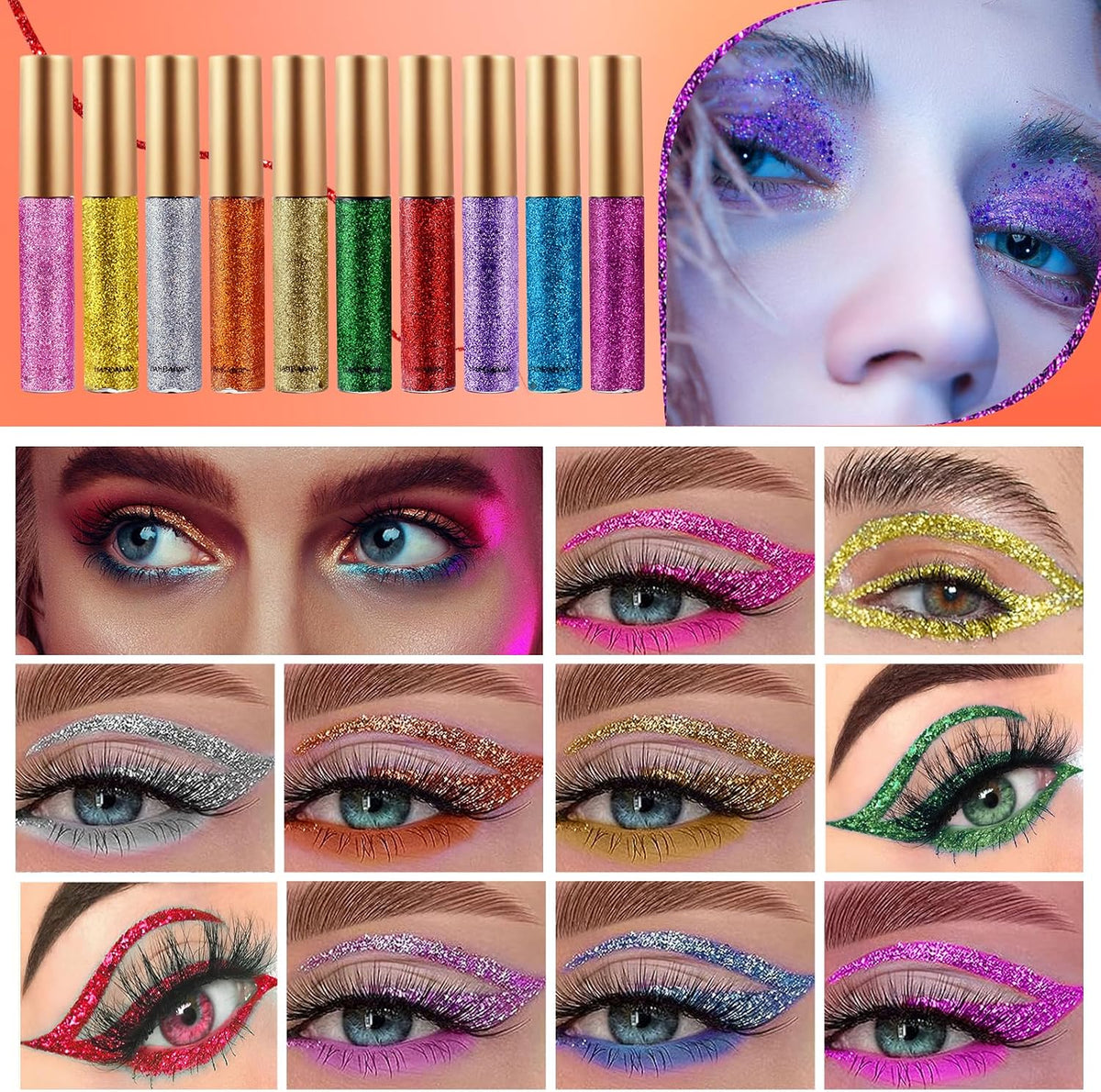 Spdoo liquid glitter eyeliner set lifestyle makeup look
