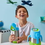 b.box Insulated Water Bottle for Kids, 12 oz Toddler Water Bottle | Stainless Steel Water Bottles Kids, Straw Top + Carry Handle, BPA Free, Leak Proof, Dishwasher Safe, 12m+ - Ocean Breeze - Image 9