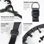 Close up of the lockable adjustment strap and metal D ring.