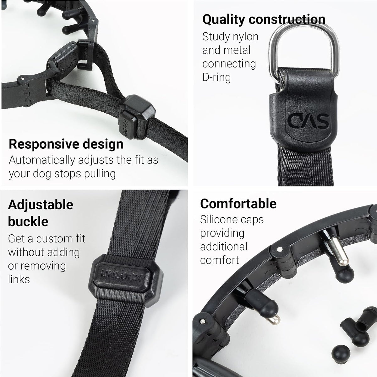 Close up of the lockable adjustment strap and metal D ring.