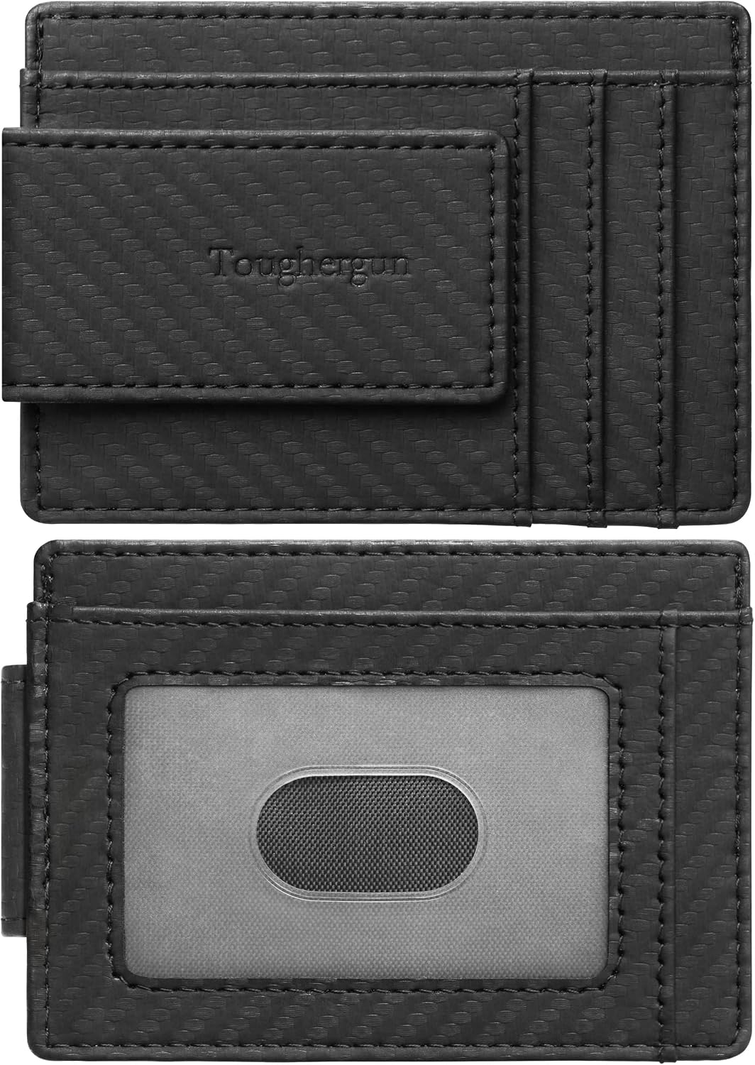 Toughergun Slim Wallet for Men RFID Blocking Money Clip, Minimalist Front Pocket Credit Card Holder, Magnetic Thin Mens Wallets with ID Window - Image 9