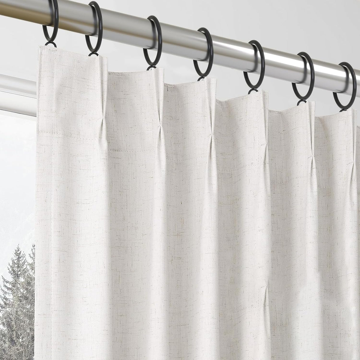 Metal curtain rings with eyelet loop