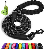 Taglory rope dog leash front view showing the premium black heavy duty climbing rope construction.