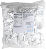Fun Express wedding mints individual white wrappers with silver script text on a table.