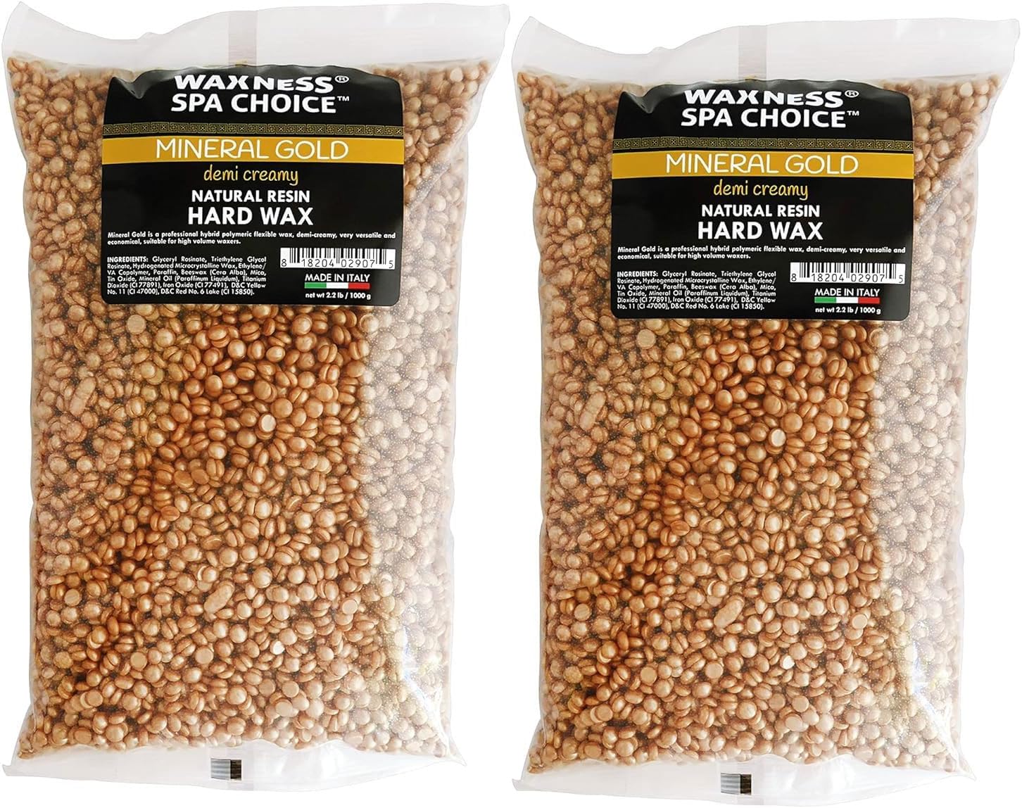 Waxness Spa Choice Mineral Gold Hard Wax Beads front view