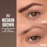 Close up of micro-needle tip on Maybelline brow pen