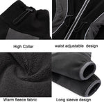 Black soft polar fleece pet apparel side profile.