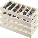 Velvet Sunglasses Organizer Tray 6 Grid Sunglass Organizer Velvet Tray Stackable Glasses Display Case for Women - Image 9