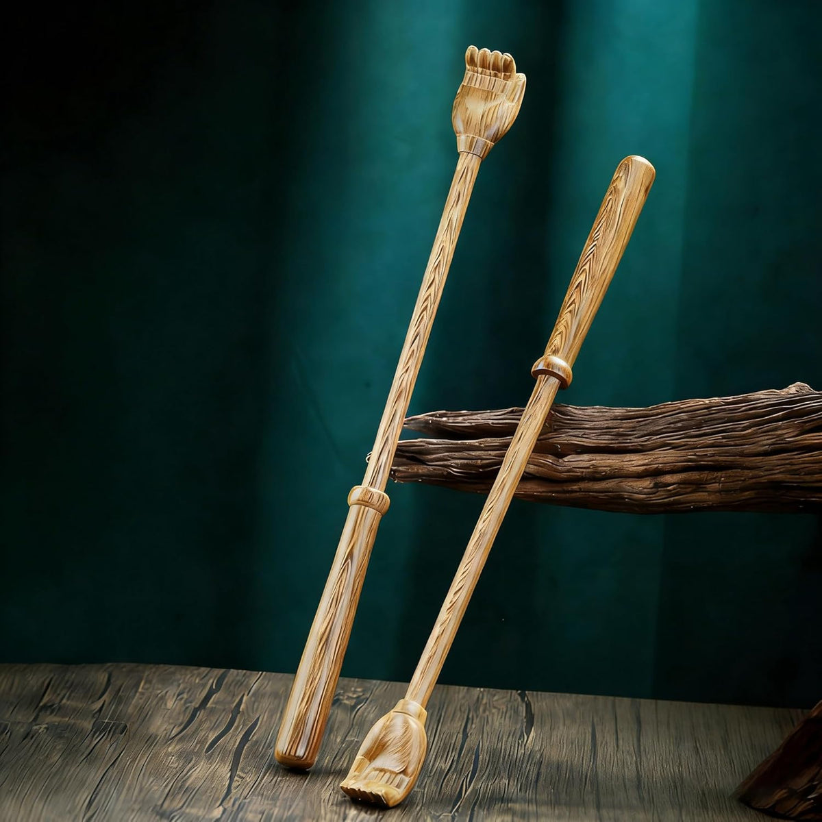 Winrioo wooden back scratcher front view 16 inch handle