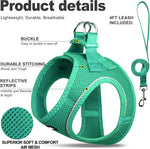 Fida lightweight breathable mesh kitten harness step in design back view