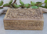 Dharmaobjects antique finish trinket box opened interior view