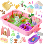 Sikmcle 36 piece pet sensory bin and sand kit front view