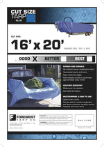 Folded Dry Top economy poly tarp displaying dual lamination weave.