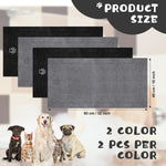 Chumia pet bath towel folded to display embroidered paw detail.