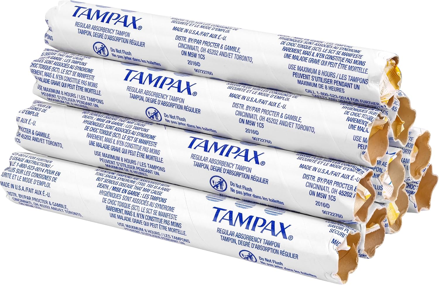 Hospeco Tampax Tampons for Vending Dispenser in Vending Tubes, Hospeco T500,(Case of 500), 7 Count, White - Image 1