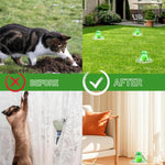 Yerbafi cat deterrent balls placed in a home garden