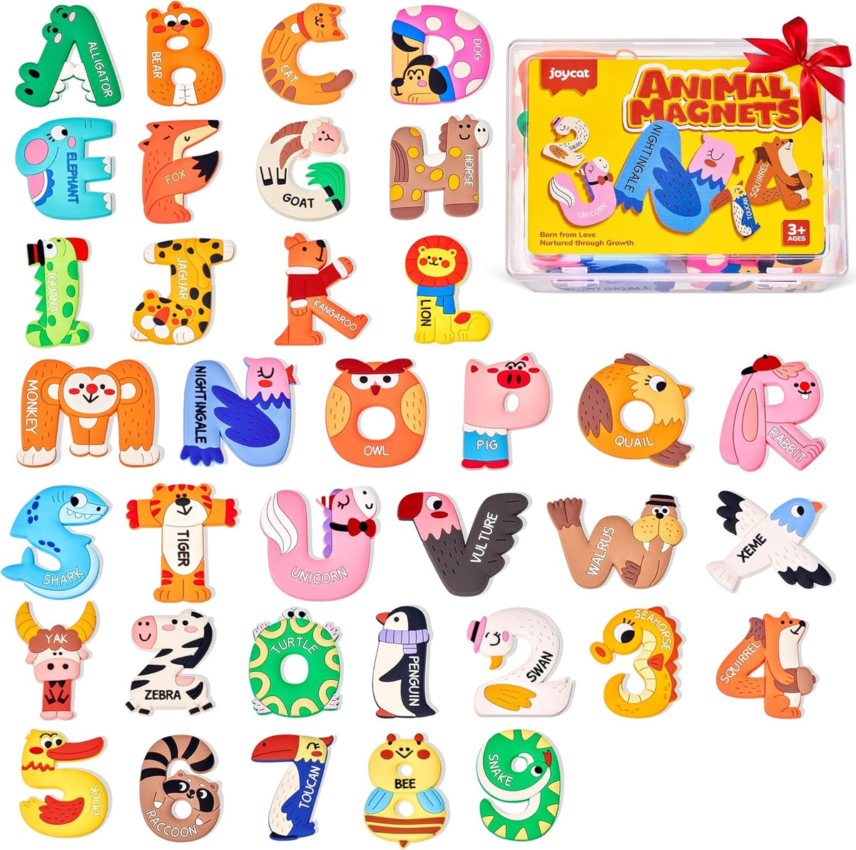 JoyCat animal magnetic letters and numbers set front packaging view