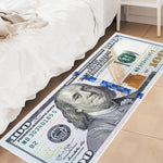 View of the slip-resistant TPR backing material on the bottom of the money rug