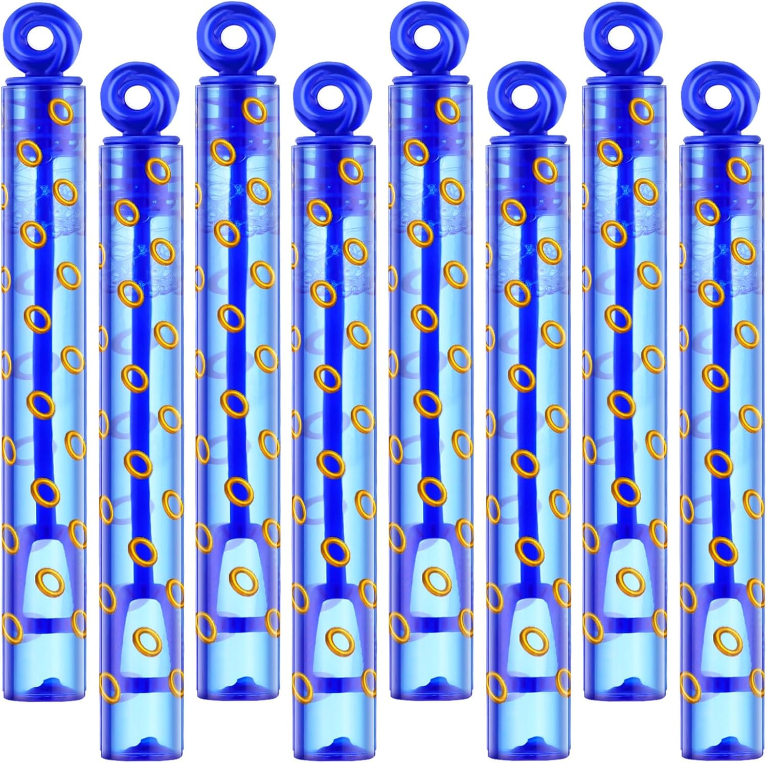 Rotatingpals 32 pieces blue and gold bubble wands set