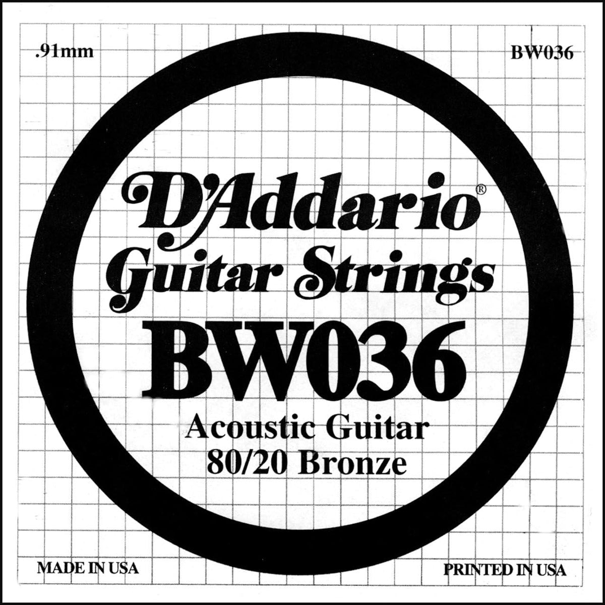 D'Addario BW052 Bronze Wound Acoustic Guitar Single String, .052 - Image 15
