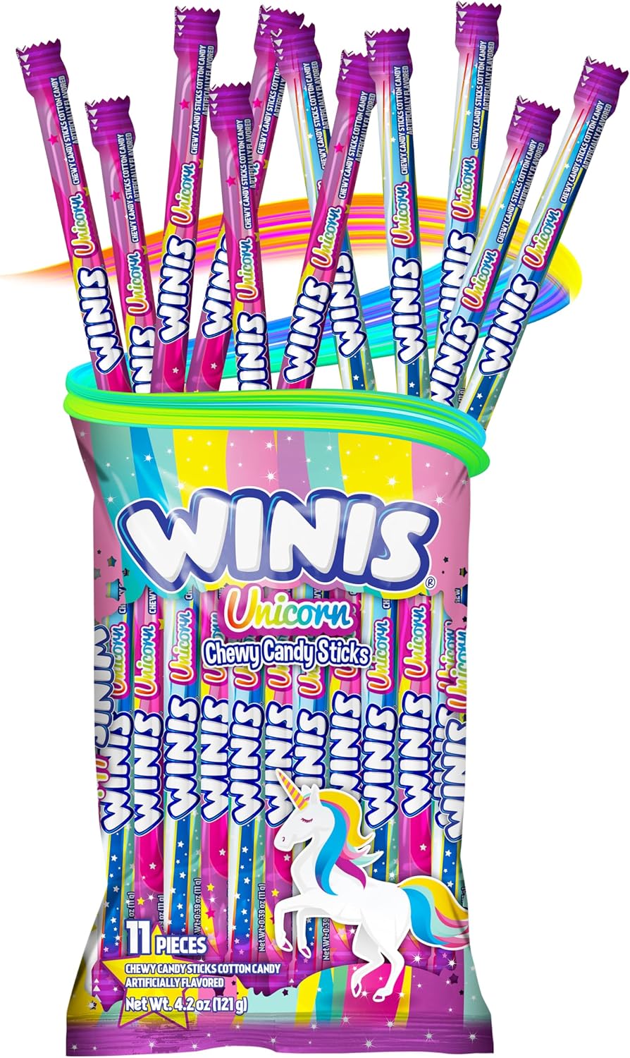 Winis Unicorn Chewy Candy Swirl Back Packaging with Ingredients