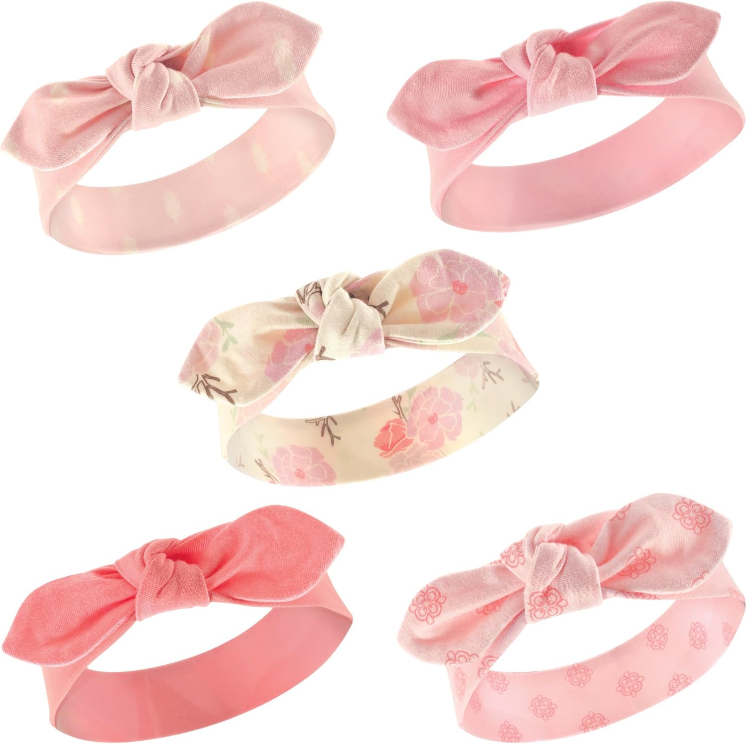 Hudson Baby floral print headbands for baby girls front view