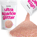 Hemway rose gold holographic glitter front view pouch packaging