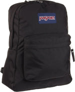JanSport SuperBreak One Black lightweight school bookbag side angle