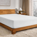 Bare Home flannel fitted bottom sheet folded front view