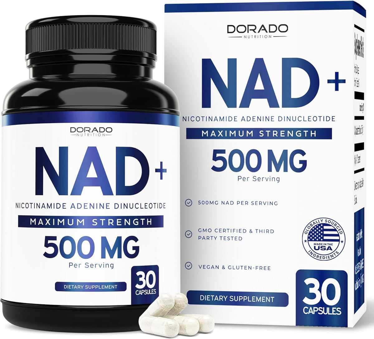 NAD Supplement (500mg Per Serving) NAD+Supplement Nicotinamide Adenine Dinucleotide for Women & Men Support NAD+ (Third Party Tested , Vegan Safe , No Fillers - Non GMO & USA Made - 60 Count) - Image 9