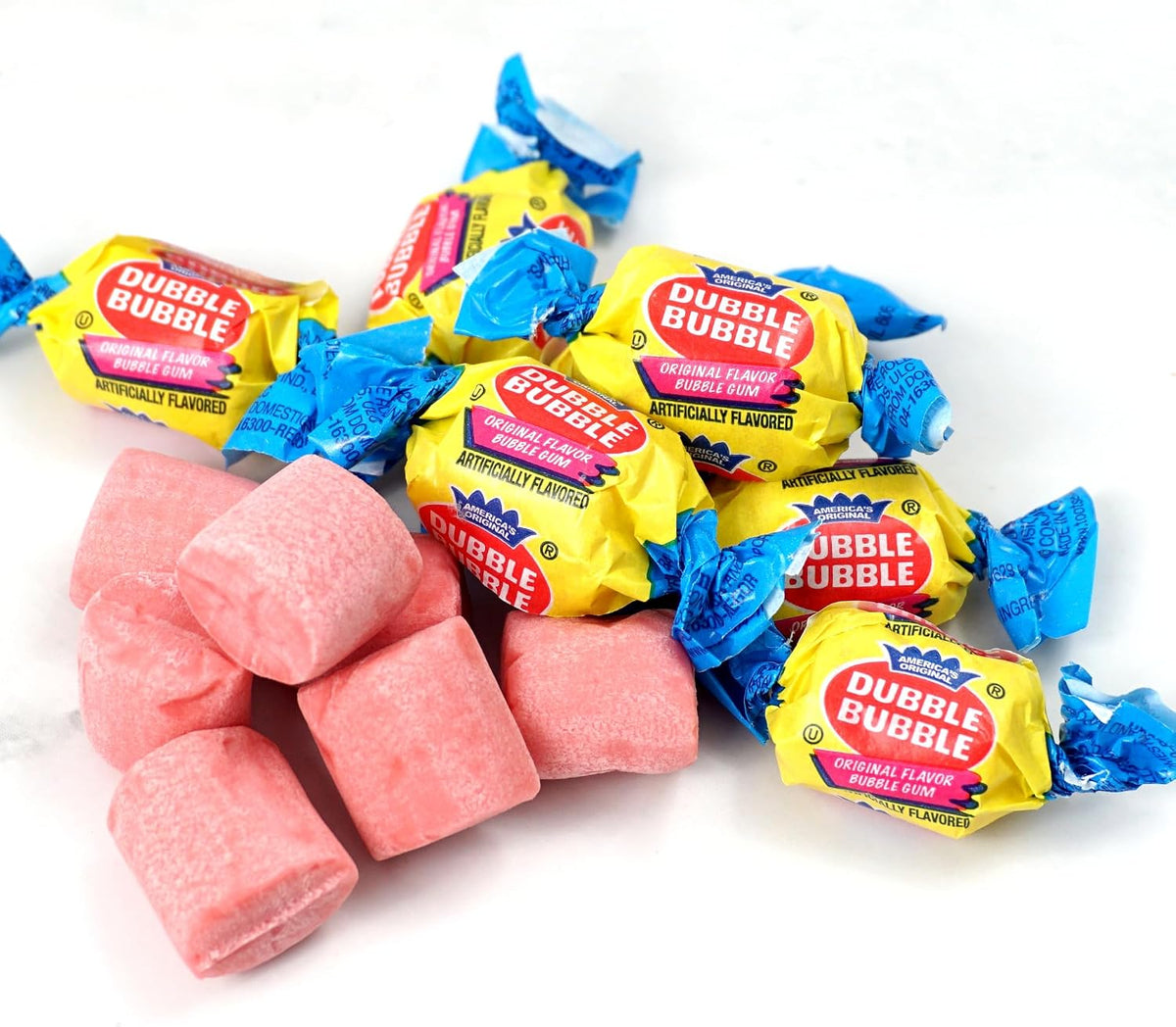 Authentic USA imported Double Bubble chewing gum yellow and blue twist wraps