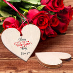 Wooden heart pieces used as custom gift tags