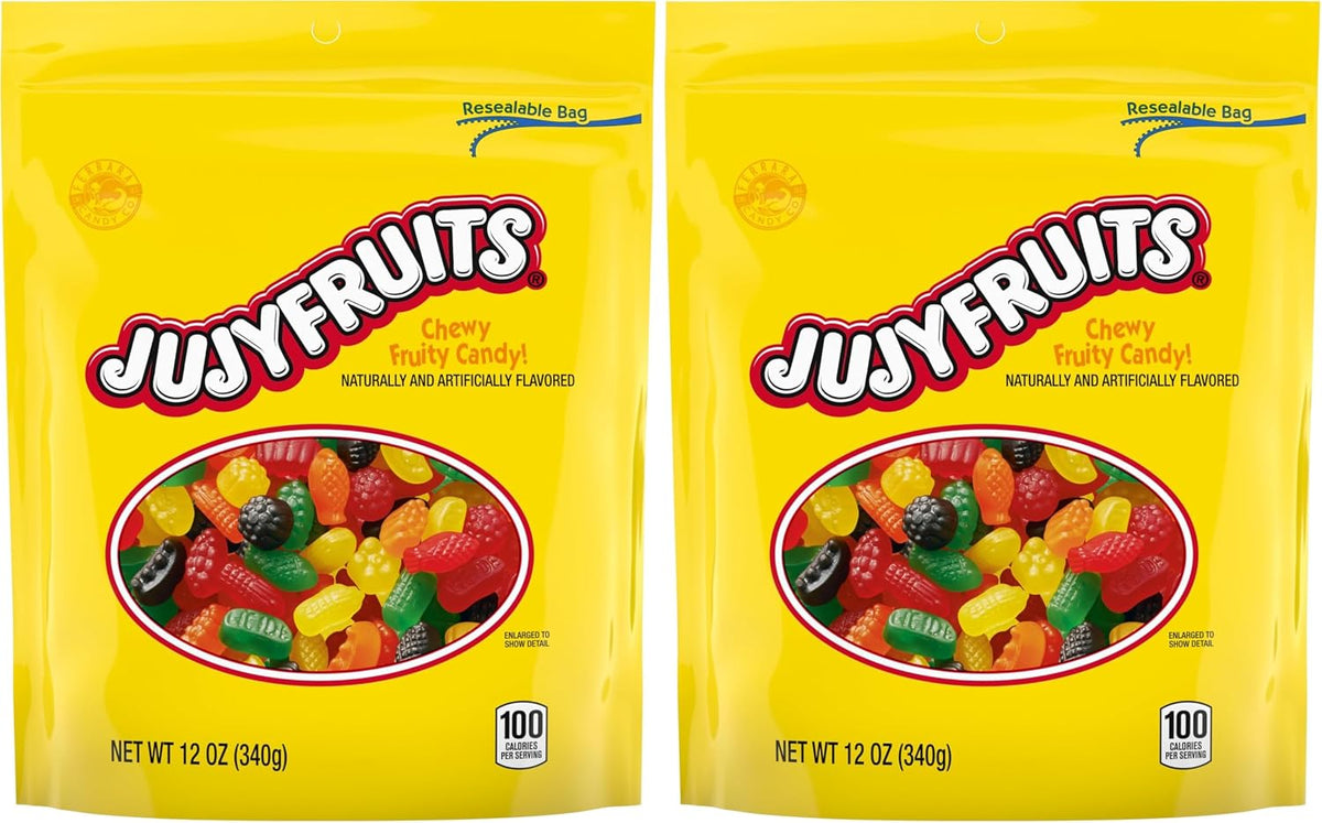 Wonka Jujyfruits Gummy candy, Assorted Gummy Candy, 12oz Resealable Bag - Image 9