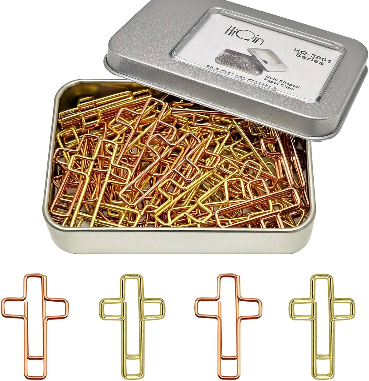 Cross Paper Clips for Bible Study, Rose Gold Desk Accessories | 50 PCS, Christian Appreciation Gifts for Women - Image 9