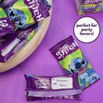 Close up view of the individual wrapper backing showing the integrated gift card section.