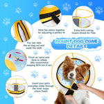 Cneo dog inflatable neck cone fully inflated showing the durable blue inner ring and colorful sprinkles.