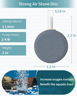 Pawfly 1.5 inch bubble disc connected to aquarium airline tubing