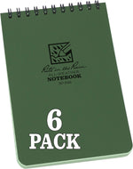 Rite in the Rain Weatherproof Top Spiral Notebook, 4" x 6", Tan Cover, Universal Pattern, 6 Pack (No. 946TL6) - Image 11