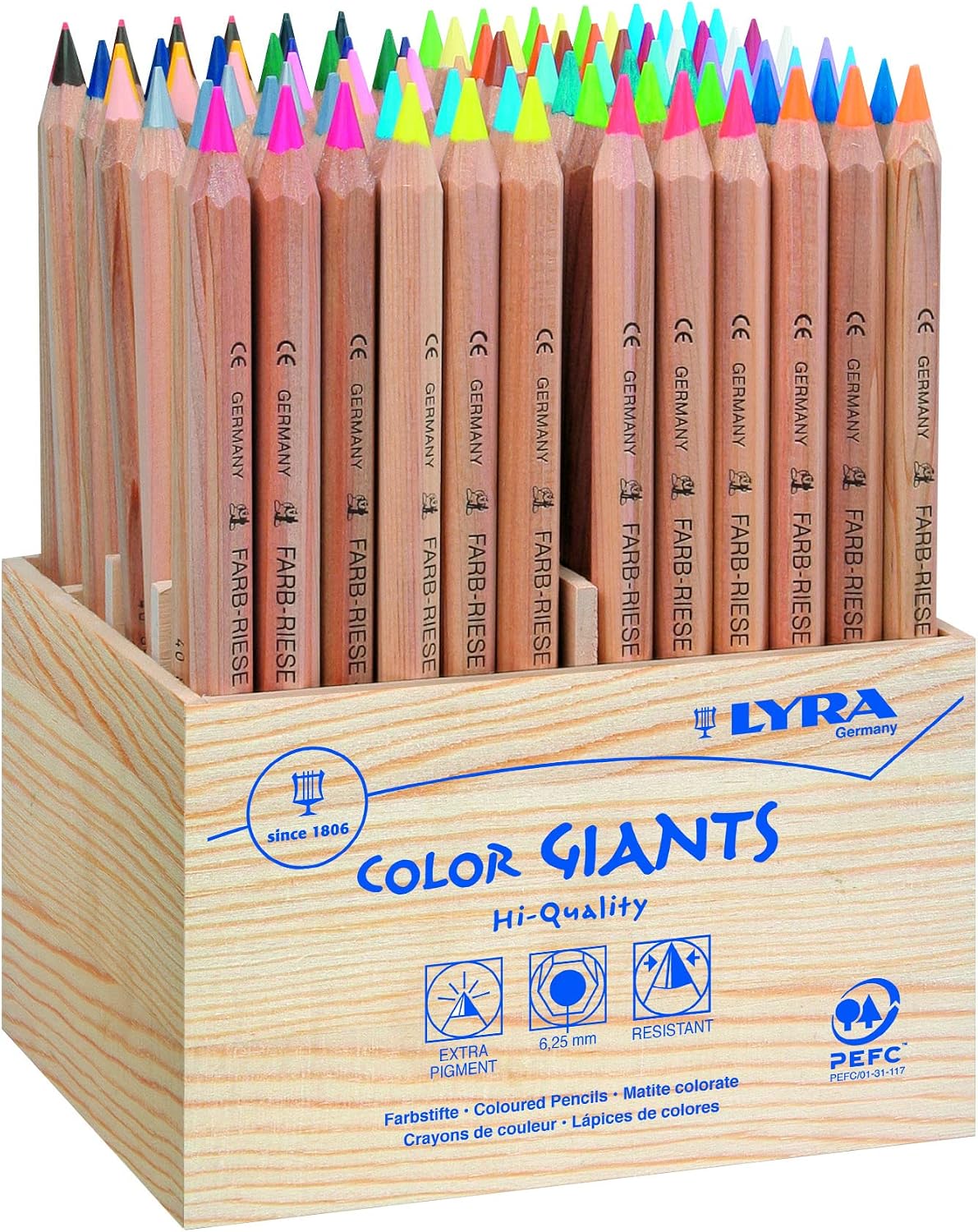 Lyra color giants 12 pack pencils color swatch display