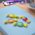 Assorted tropical fruit flavors of Jolly Rancher sugar free candy unwrapped