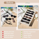 Juexica 2 pack sunglass organizer trays stacked vertically